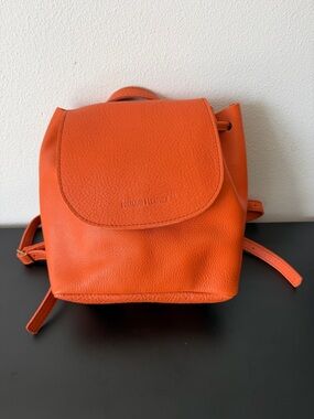 Portland Leather Bright Orange Mini Leather Backpack